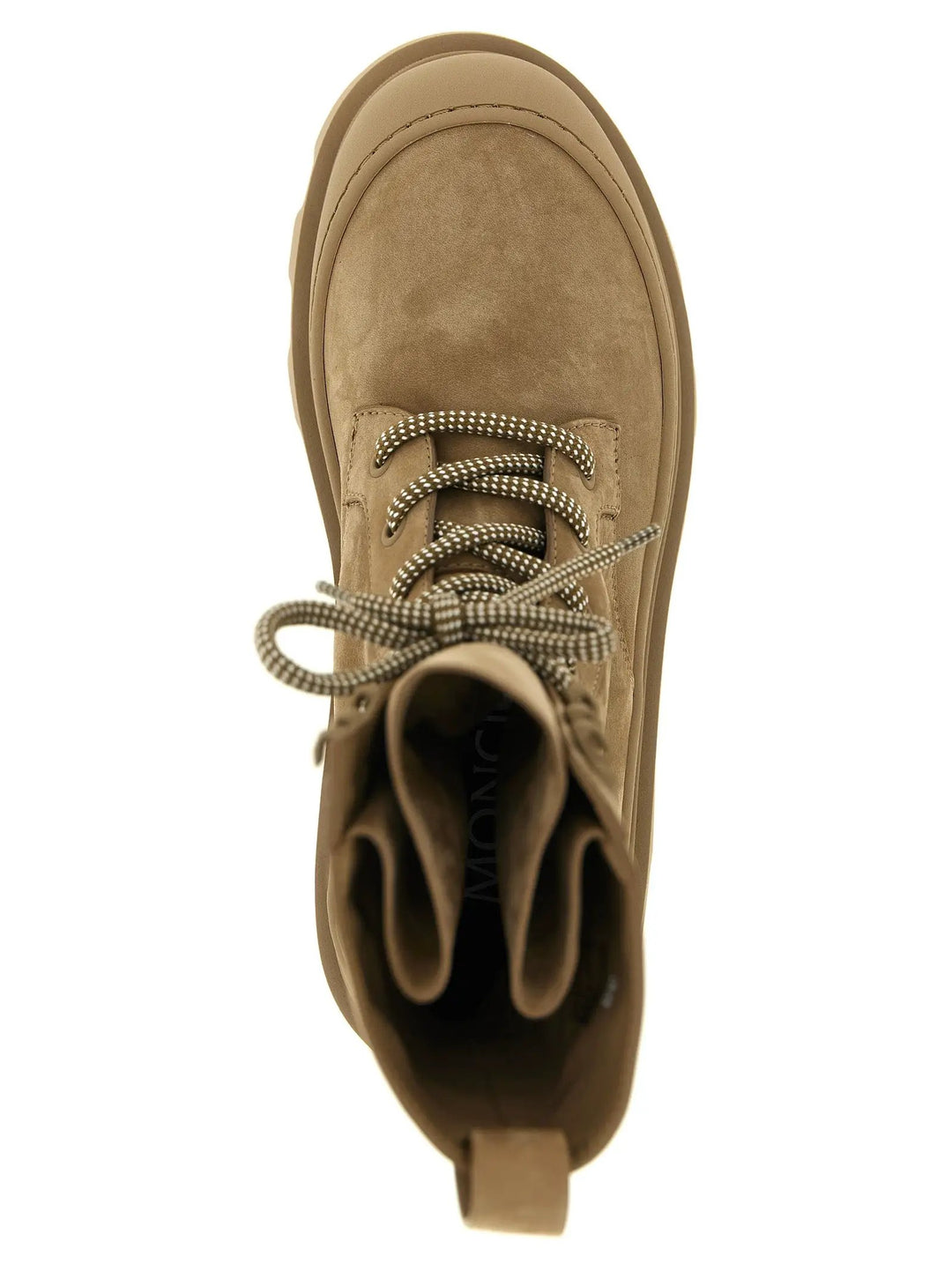 Moncler Sample Sale | Moncler Beige Leather Lace-Up Boots - | Designer outlet
