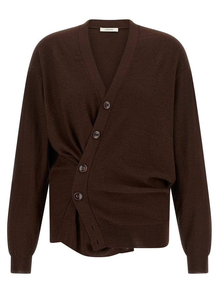 Lemaire Sample Sale | Lemaire Bordeaux Wool Cardigan - Cardigans | Designer outlet
