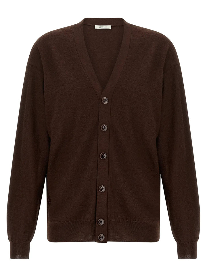 Lemaire Sample Sale | Lemaire Bordeaux Wool Cardigan - Cardigans | Designer outlet