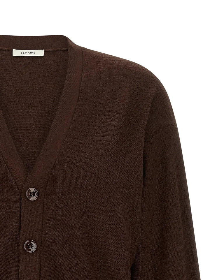 Lemaire Sample Sale | Lemaire Bordeaux Wool Cardigan - Cardigans | Designer outlet