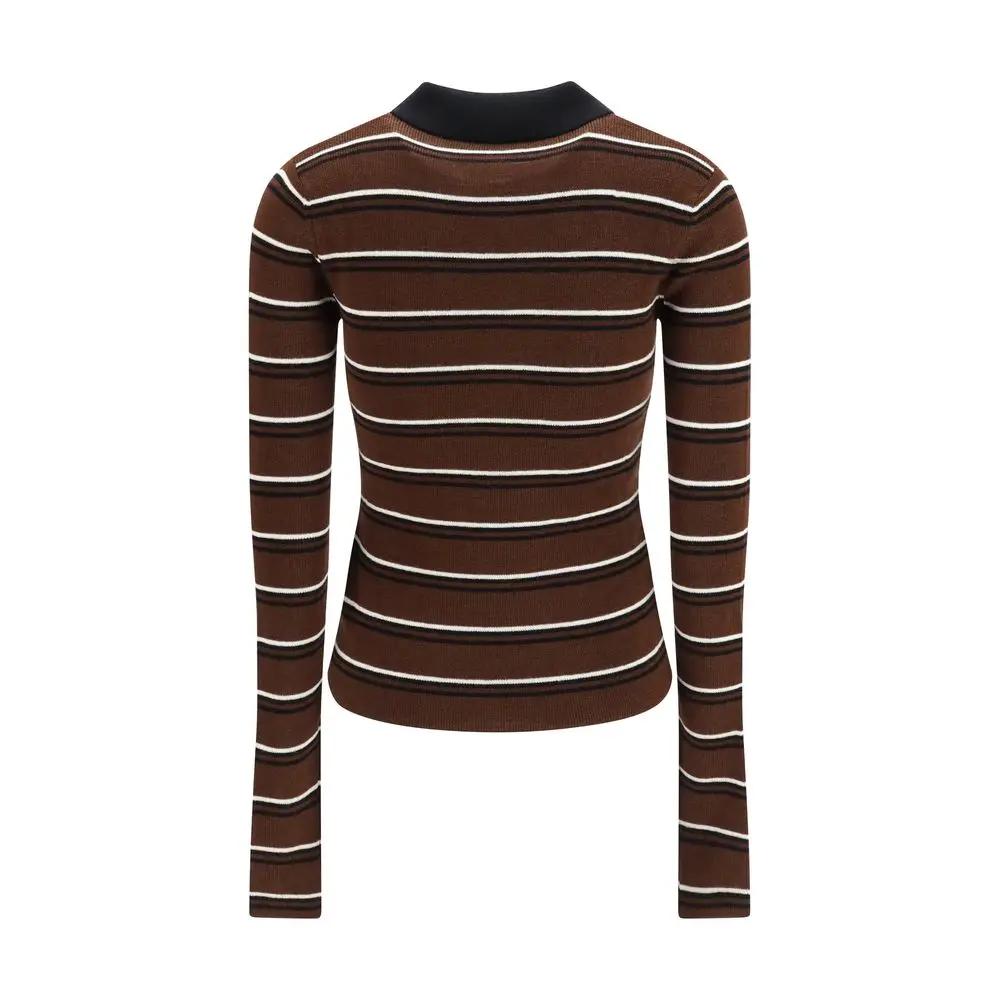 Ganni Sample Sale | Ganni Brown Wool Oves Aries Polo Shirt - | Designer outlet
