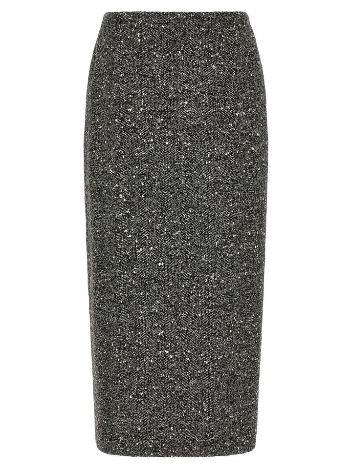 Valentino Garavani Bicolor Virgin Wool Midi Skirt
