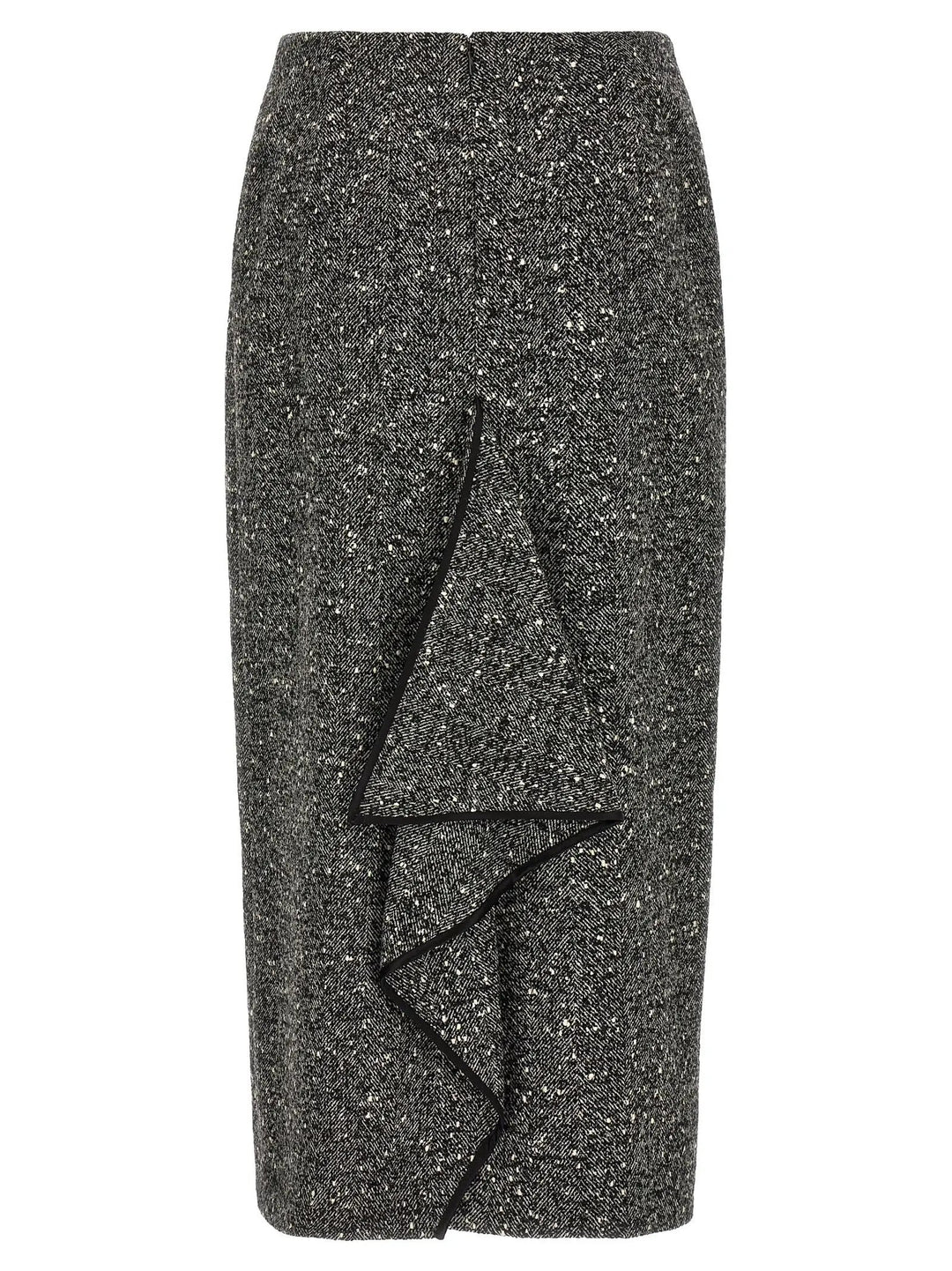 Valentino Garavani Bicolor Virgin Wool Midi Skirt