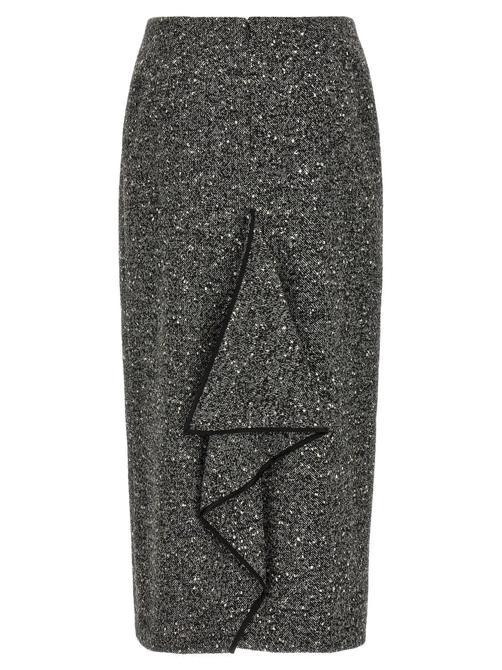 Valentino Garavani Bicolor Virgin Wool Midi Skirt