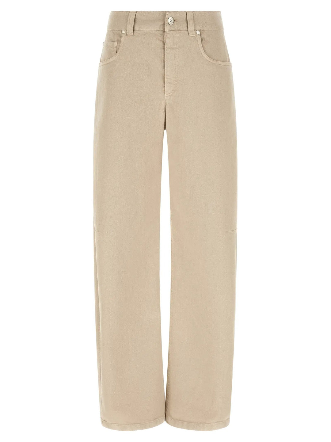 Brunello Cucinelli Beige Cotton Relaxed Fit Jeans