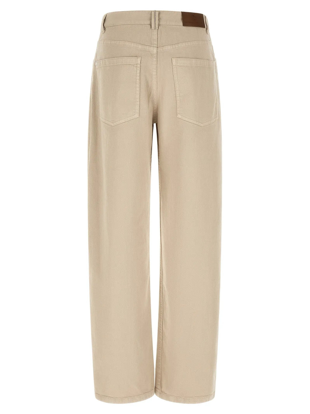 Brunello Cucinelli Beige Cotton Relaxed Fit Jeans