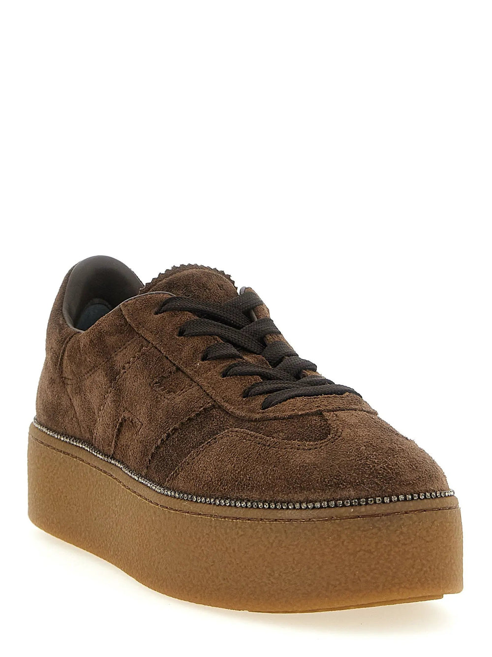 Hogan Sample Sale | Hogan Brown Calfskin Platform Sneakers - | Designer outlet