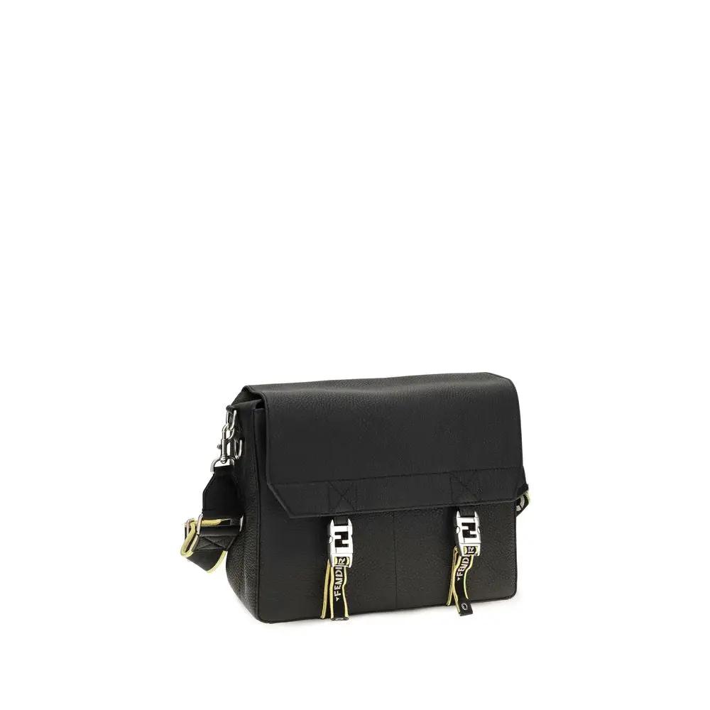 Fendi Sample Sale | Fendi Black Calf Leather Bos Taurus Shoulder Bag - | Designer outlet
