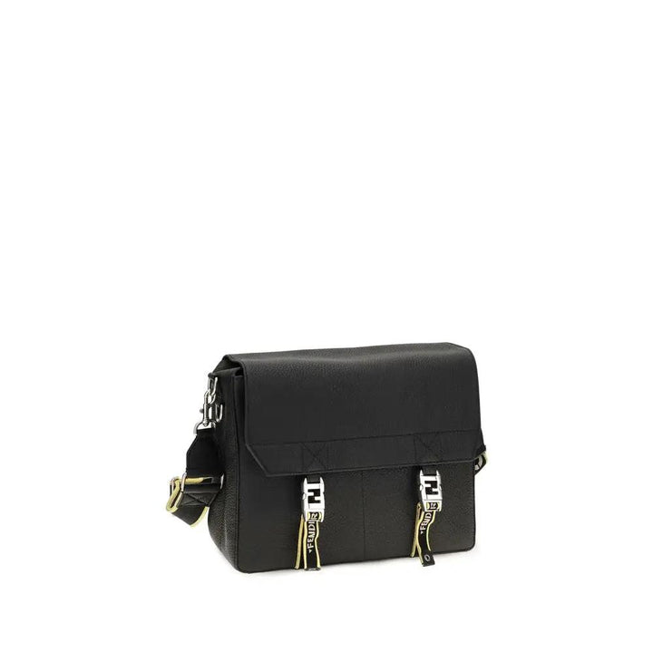 Fendi Black Calf Leather Bos Taurus Shoulder Bag