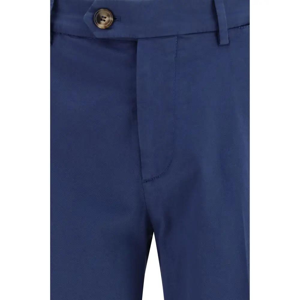 Brunello Cucinelli Sample Sale | Brunello Cucinelli Blue Cotton Pants - | Designer outlet
