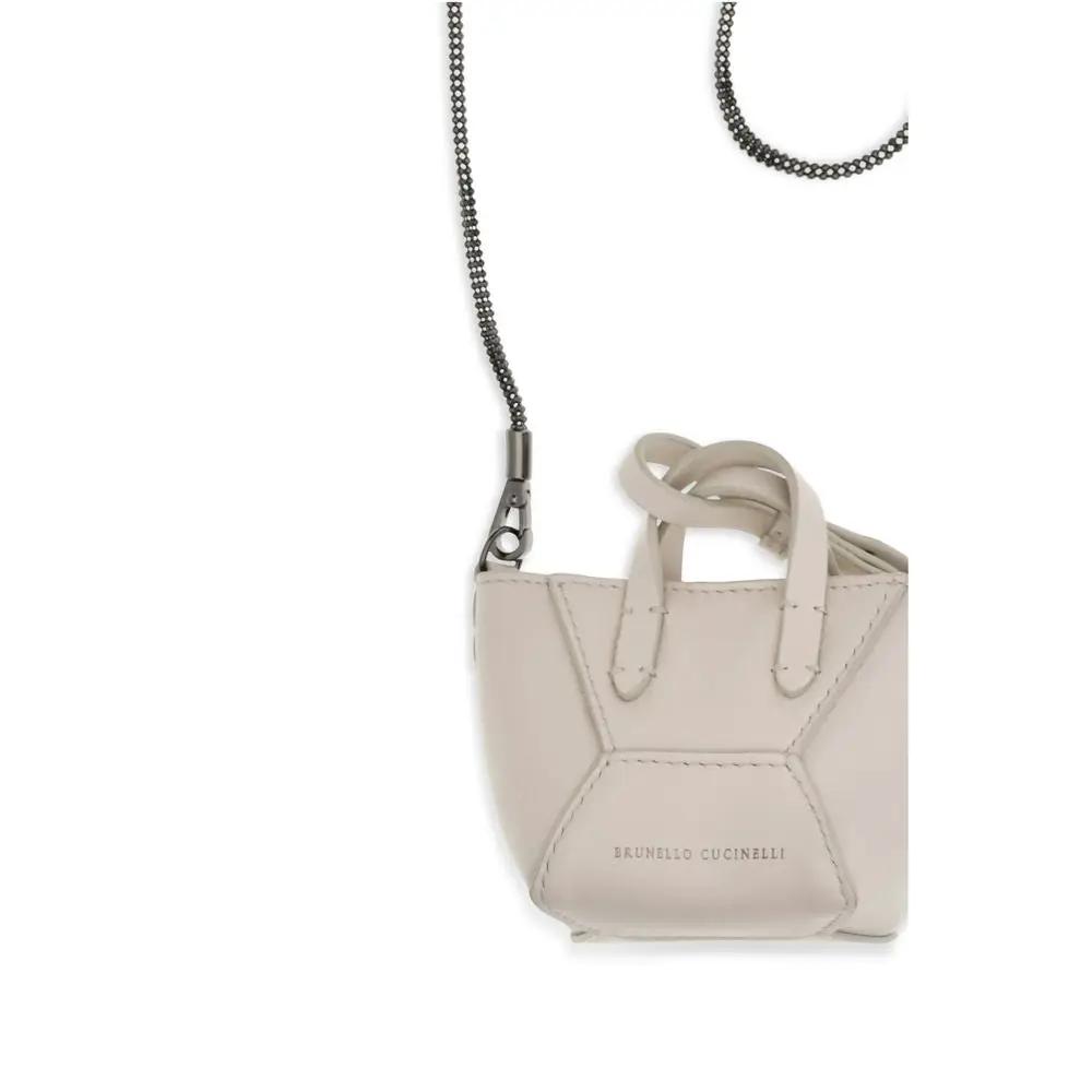 Brunello Cucinelli Sample Sale | Brunello Cucinelli Beige Calf Leather Bos Taurus Shoulder Bag - | Designer outlet