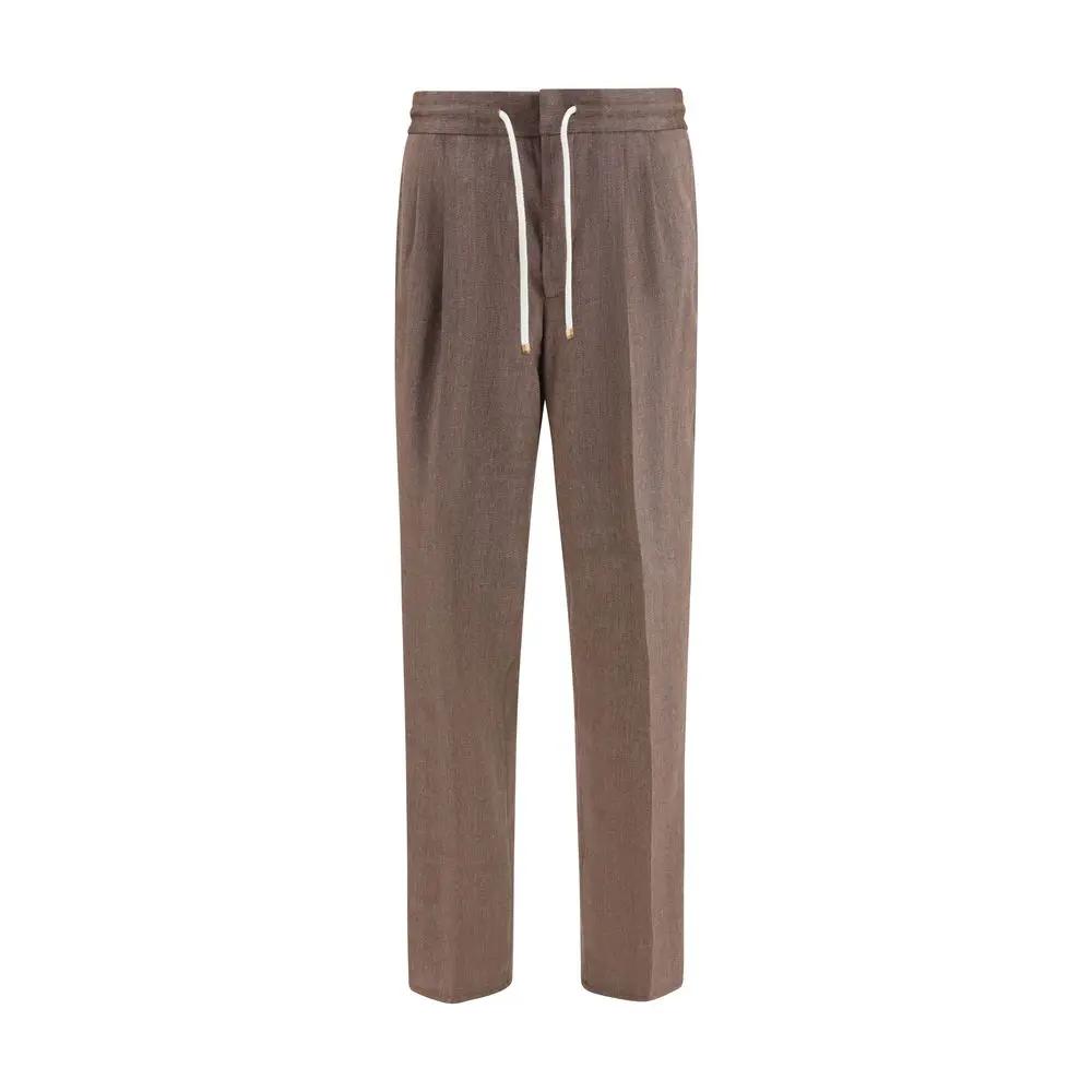 Brunello Cucinelli Sample Sale | Brunello Cucinelli Brown Linen Casual Pants - | Designer outlet