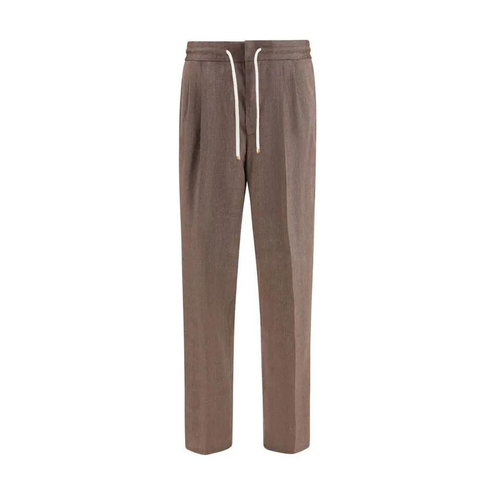 Brunello Cucinelli Sample Sale | Brunello Cucinelli Brown Linen Casual Pants - | Designer outlet