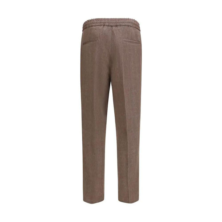 Brunello Cucinelli Sample Sale | Brunello Cucinelli Brown Linen Casual Pants - | Designer outlet