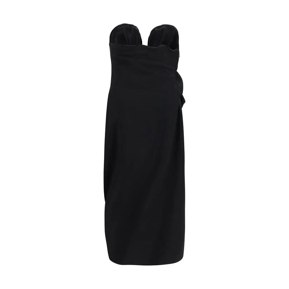 Magda Butrym Sample Sale | Magda Butrym Black Wool Oves Aries Cocktail Dress - | Designer outlet