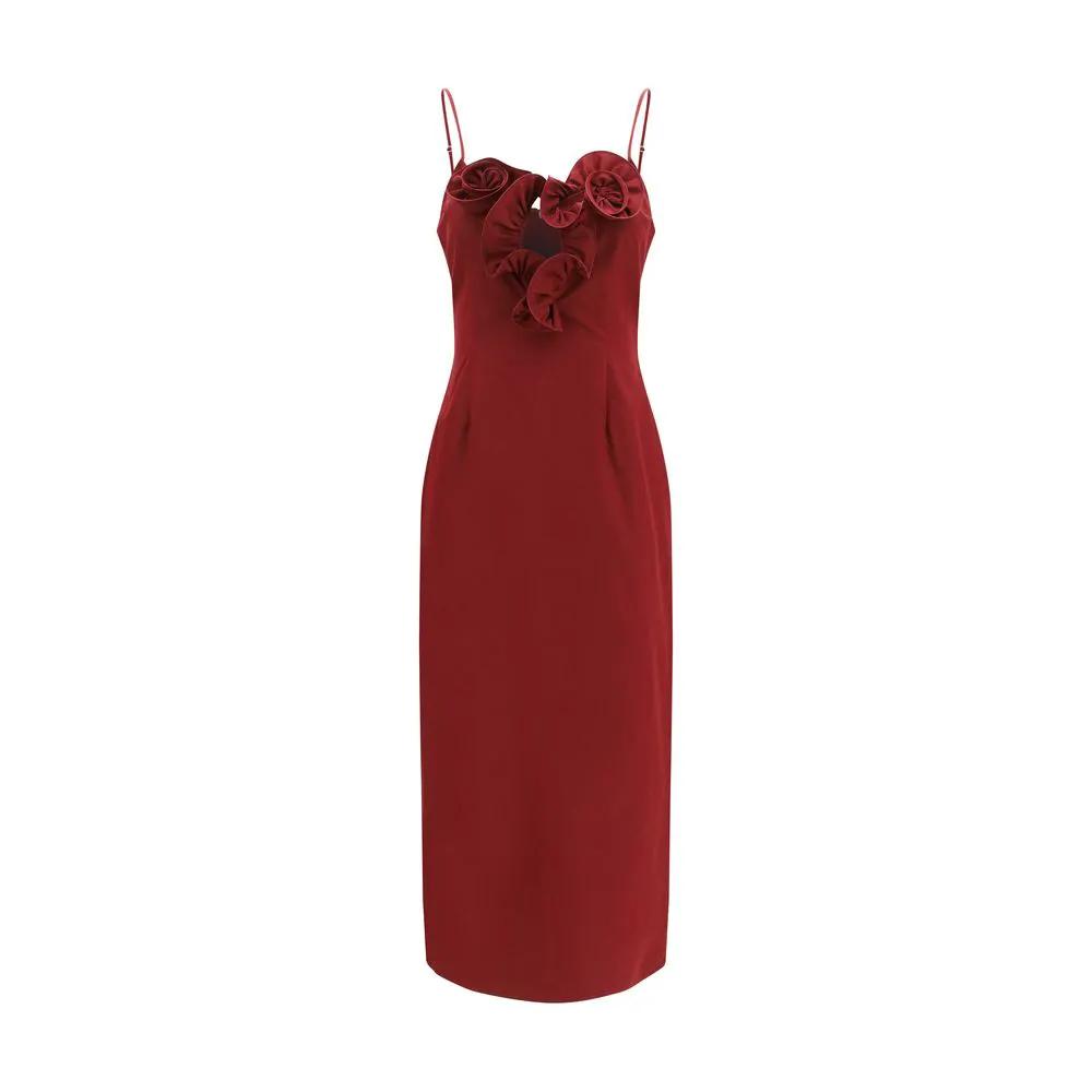 Magda Butrym Sample Sale | Magda Butrym Bordeaux Cotton Cocktail Dress - | Designer outlet