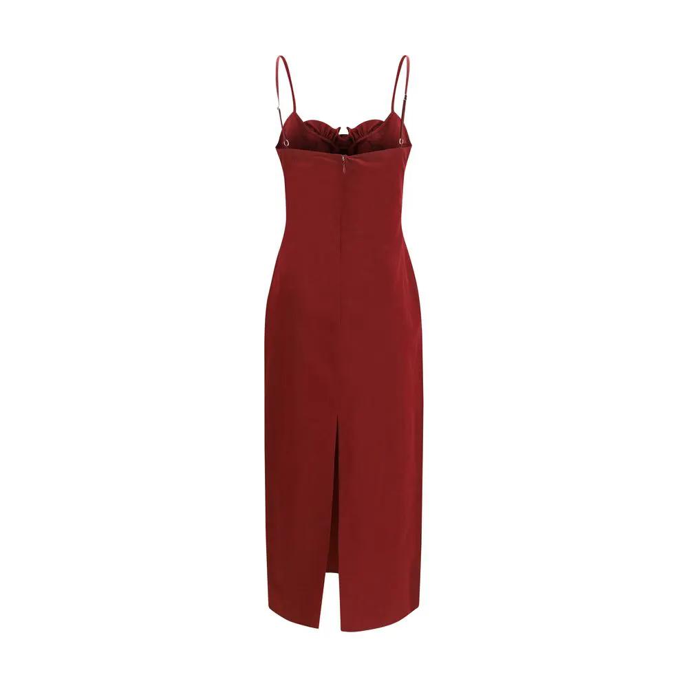 Magda Butrym Sample Sale | Magda Butrym Bordeaux Cotton Cocktail Dress - | Designer outlet