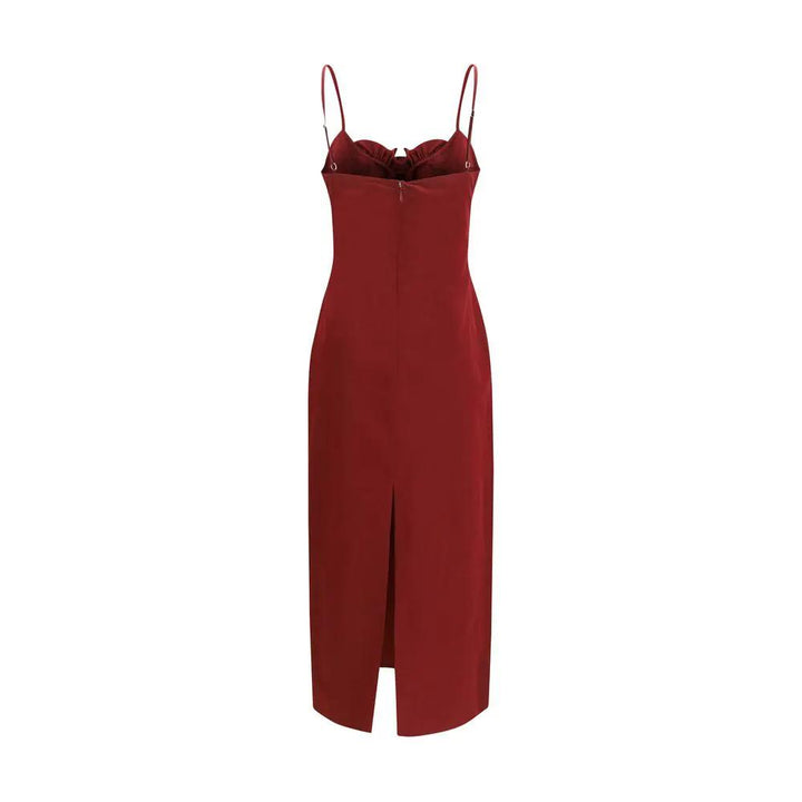 Magda Butrym Sample Sale | Magda Butrym Bordeaux Cotton Cocktail Dress - | Designer outlet