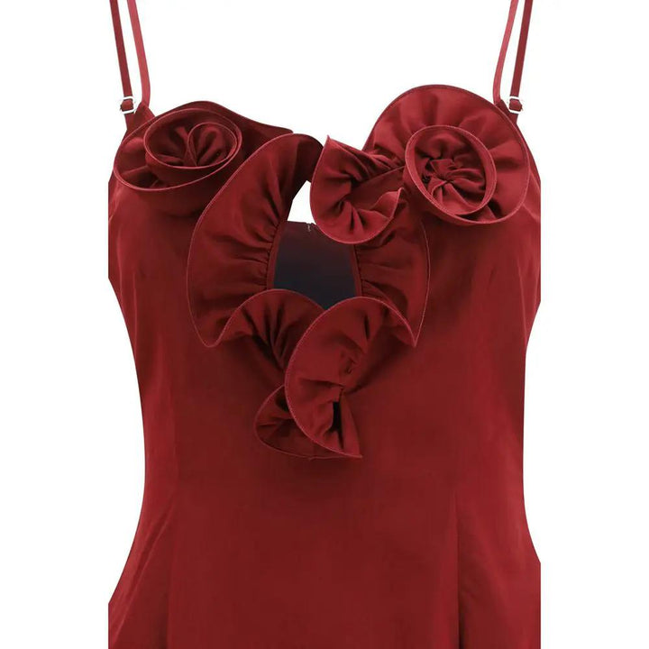 Magda Butrym Sample Sale | Magda Butrym Bordeaux Cotton Cocktail Dress - | Designer outlet