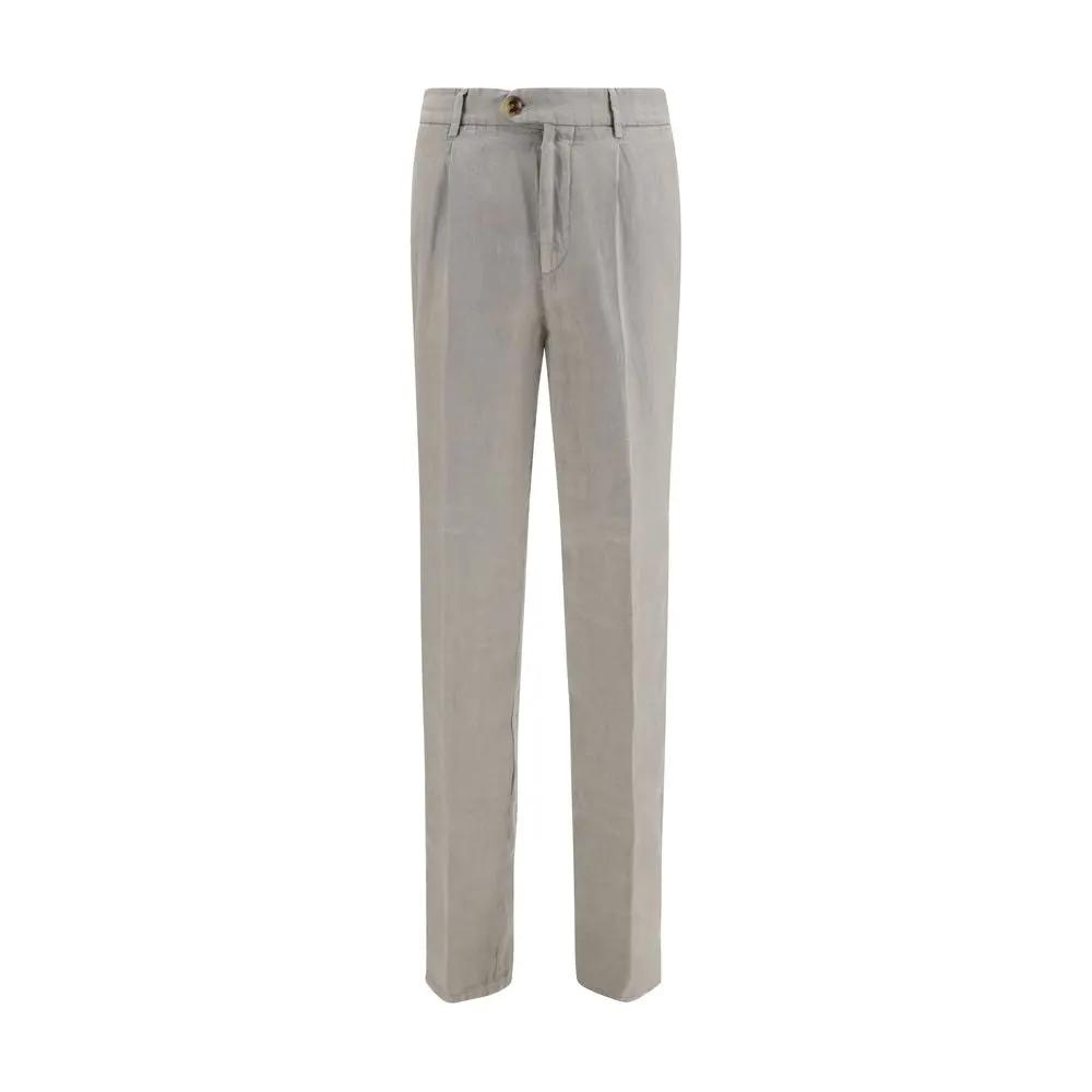 Brunello Cucinelli Sample Sale | Brunello Cucinelli Gray Linen Casual Pants - | Designer outlet