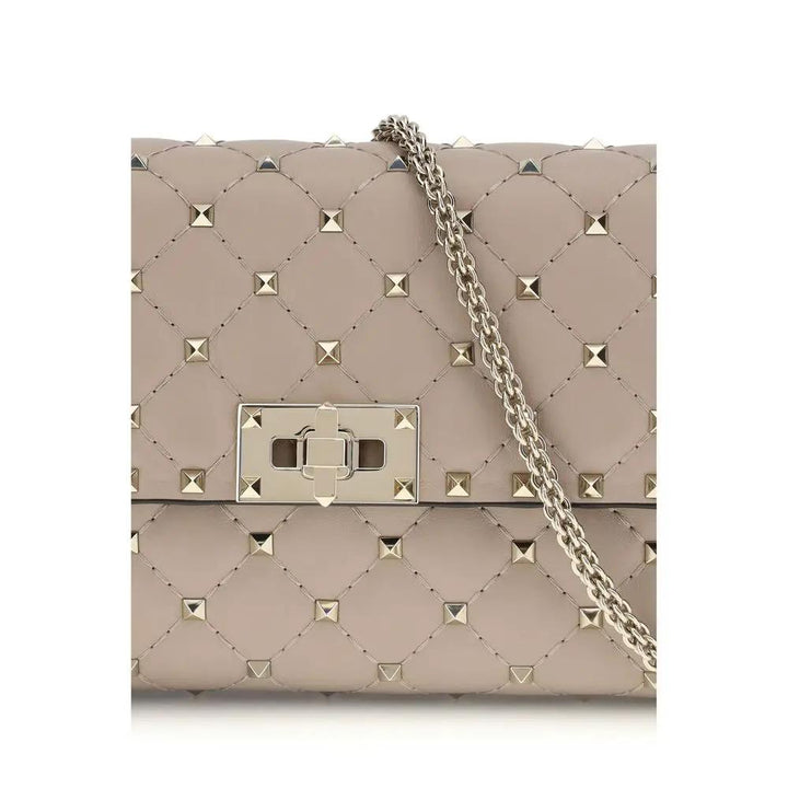 Valentino Garavani Beige Calf Leather Bos Taurus Shoulder Bag