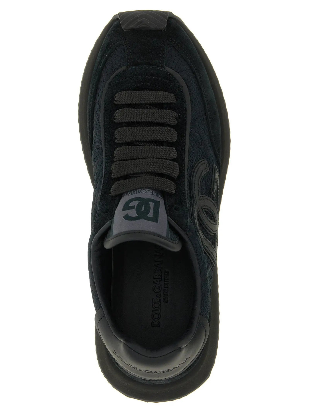 Dolce &amp; Gabbana Black Leather Athletic Sneakers