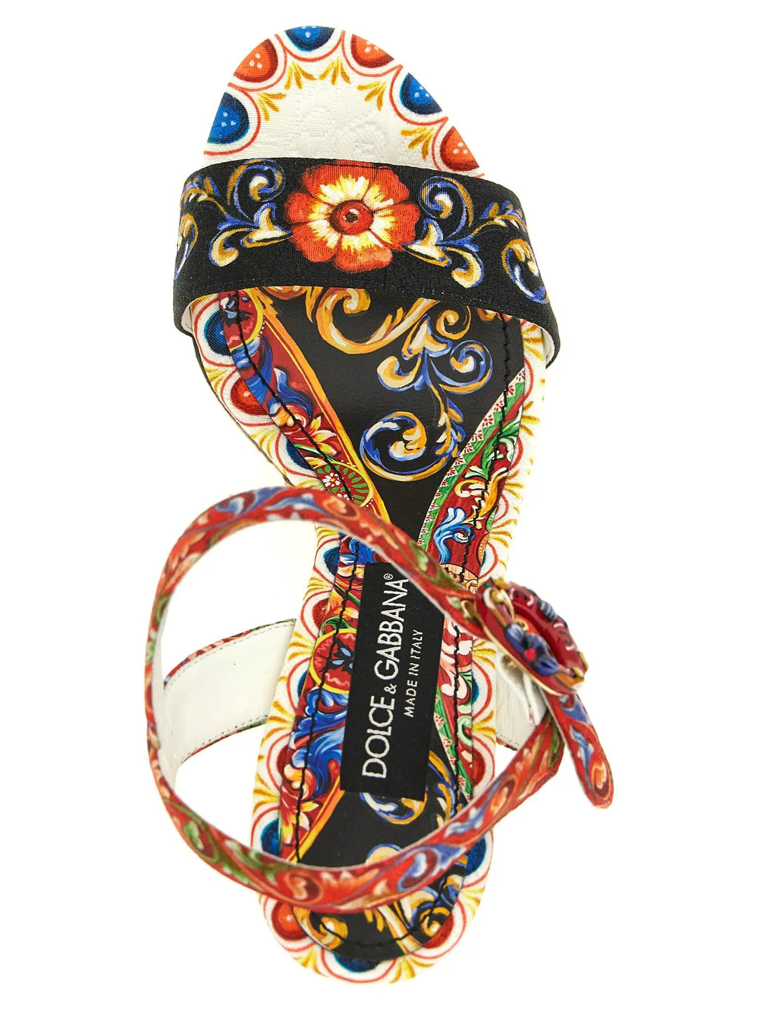 Dolce &amp; Gabbana Multicolor Viscose Wedge Sandals