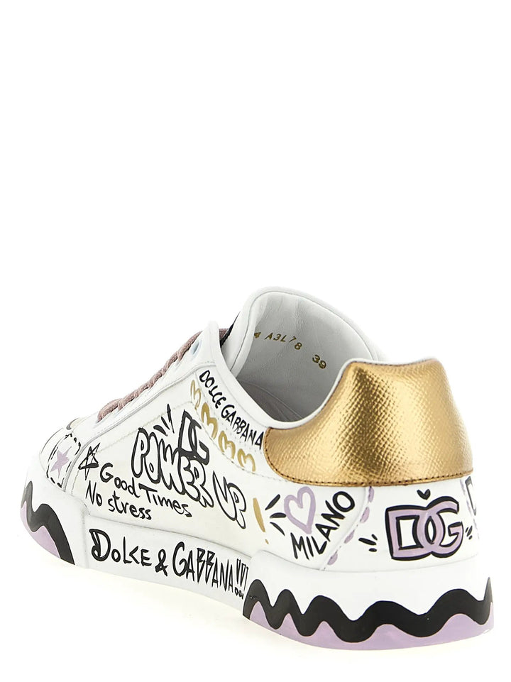 Dolce &amp; Gabbana Multicolor Calfskin Low Top Sneakers