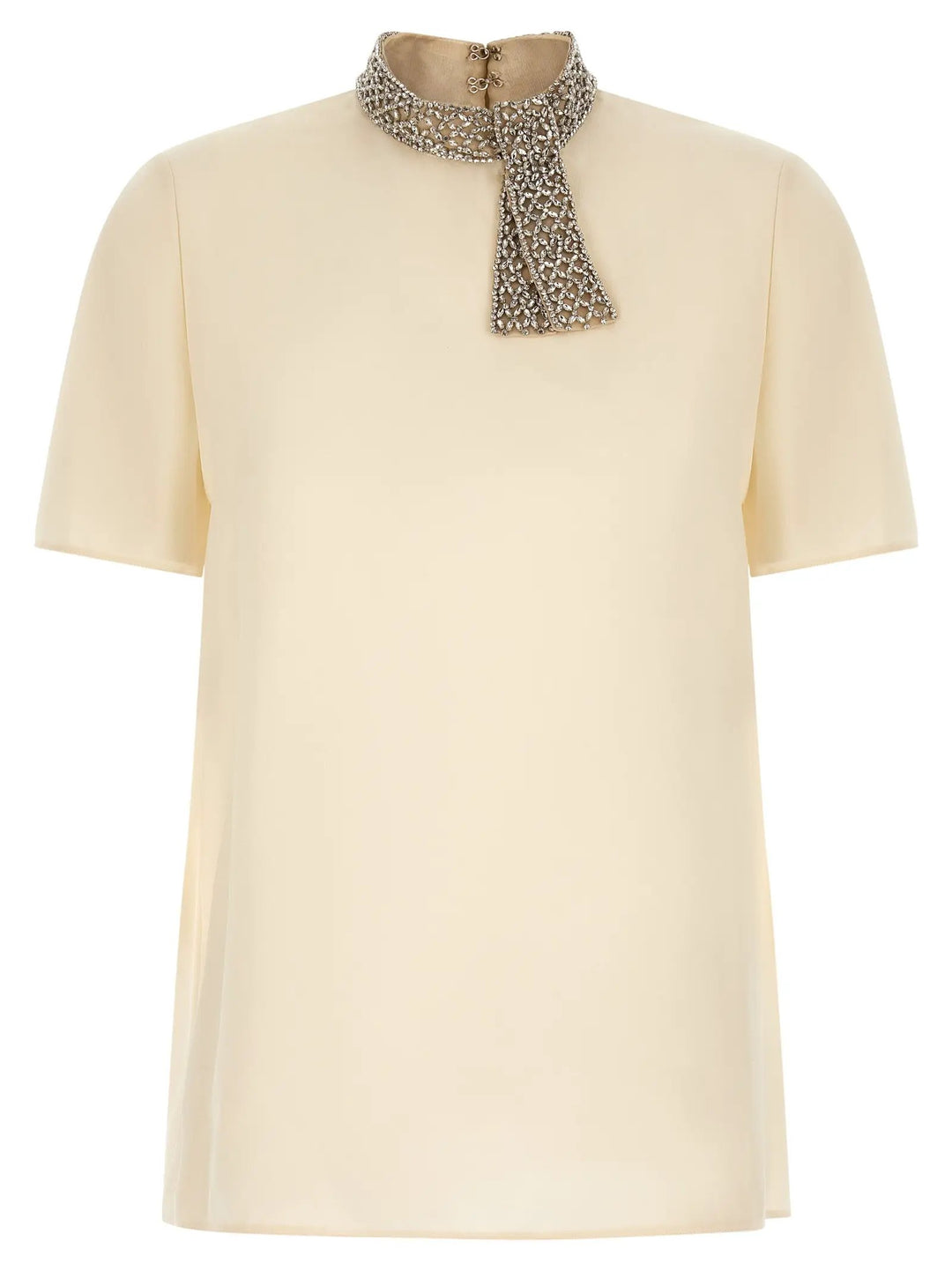 Valentino Garavani White Silk Tank Tops