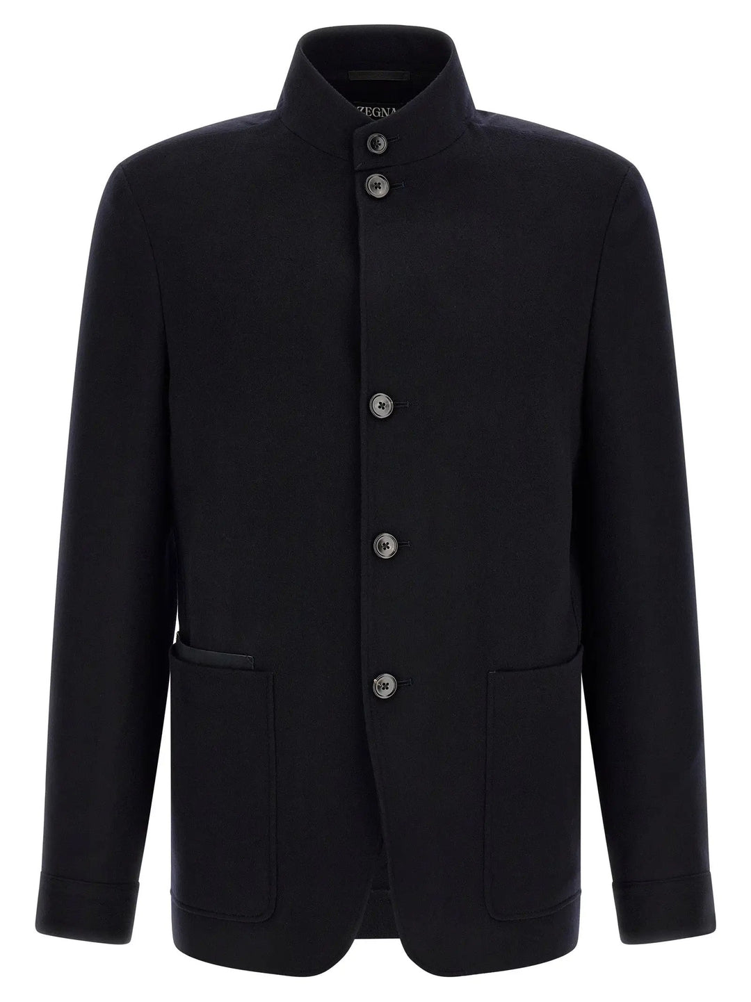 ZEGNA Blue Cashmere Full-Length Jacket