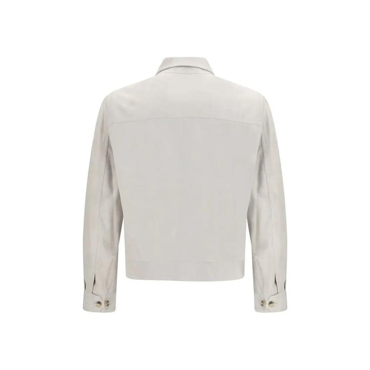 Brunello Cucinelli Beige Leather Leather Jacket