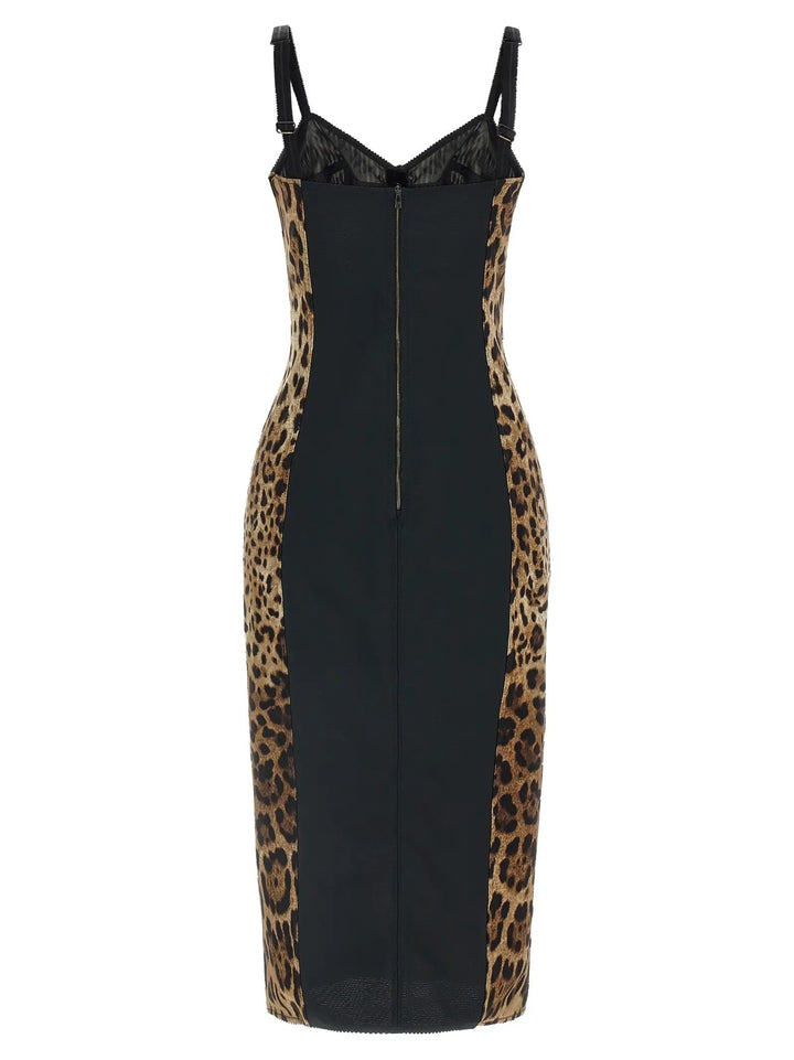 Dolce &amp; Gabbana Brown Polyamide Midi Dress