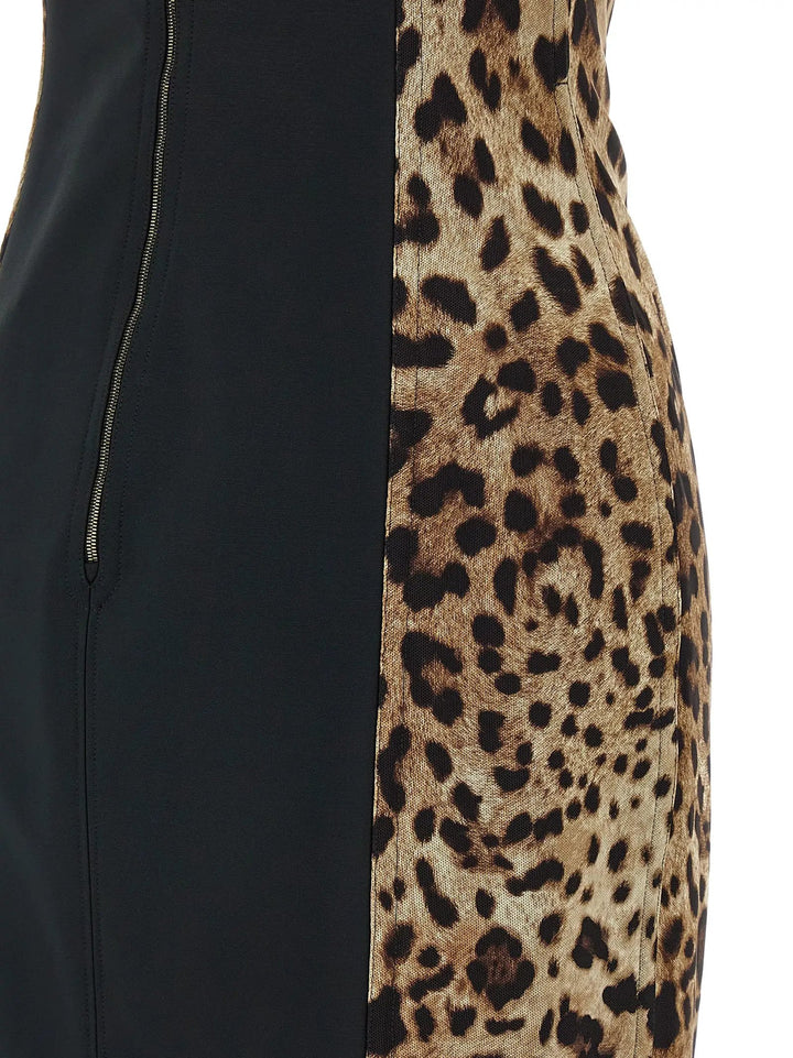 Dolce &amp; Gabbana Brown Polyamide Midi Dress
