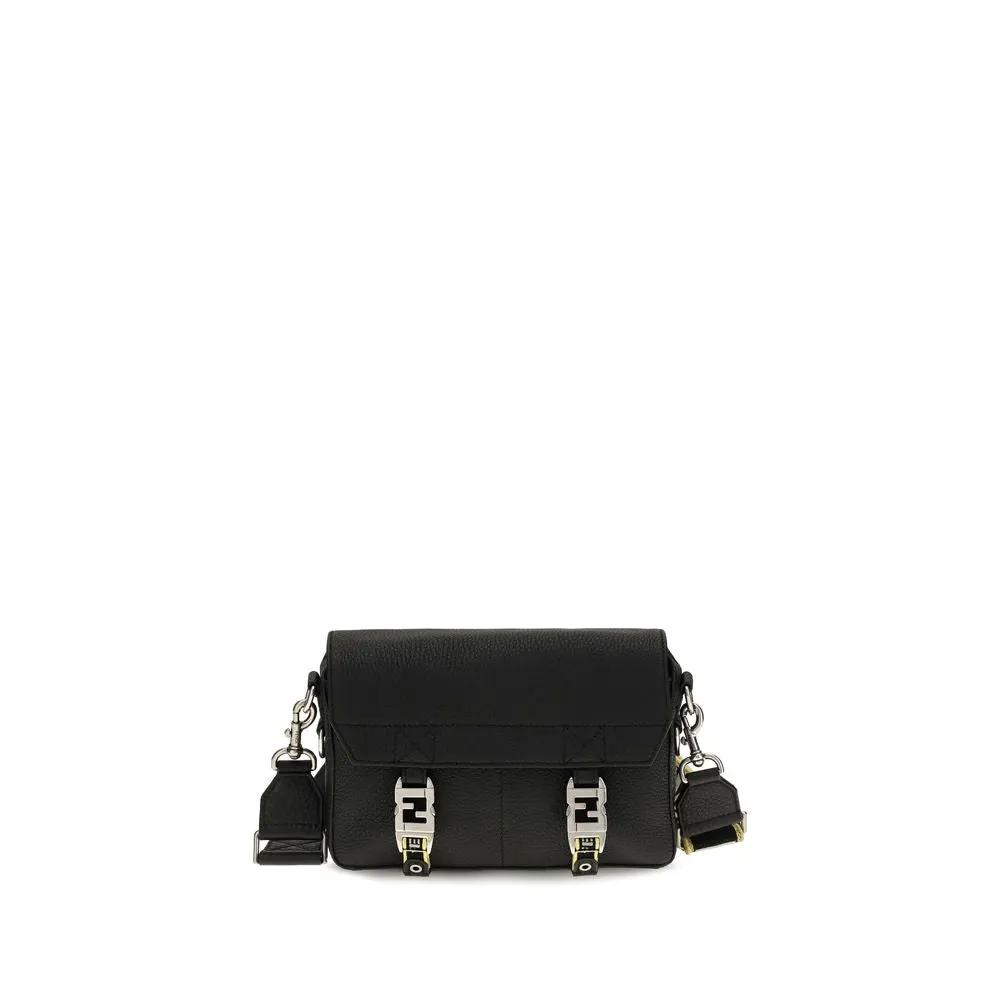 Fendi Sample Sale | Fendi Black Calf Leather Bos Taurus Shoulder Bag - | Designer outlet