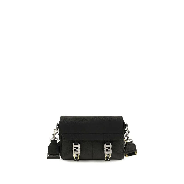 Fendi Sample Sale | Fendi Black Calf Leather Bos Taurus Shoulder Bag - | Designer outlet