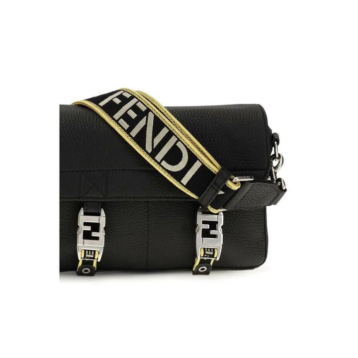 Fendi Sample Sale | Fendi Black Calf Leather Bos Taurus Shoulder Bag - | Designer outlet