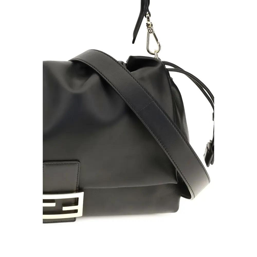 Fendi Sample Sale | Fendi Black Calf Leather Bos Taurus Shoulder Bag - | Designer outlet