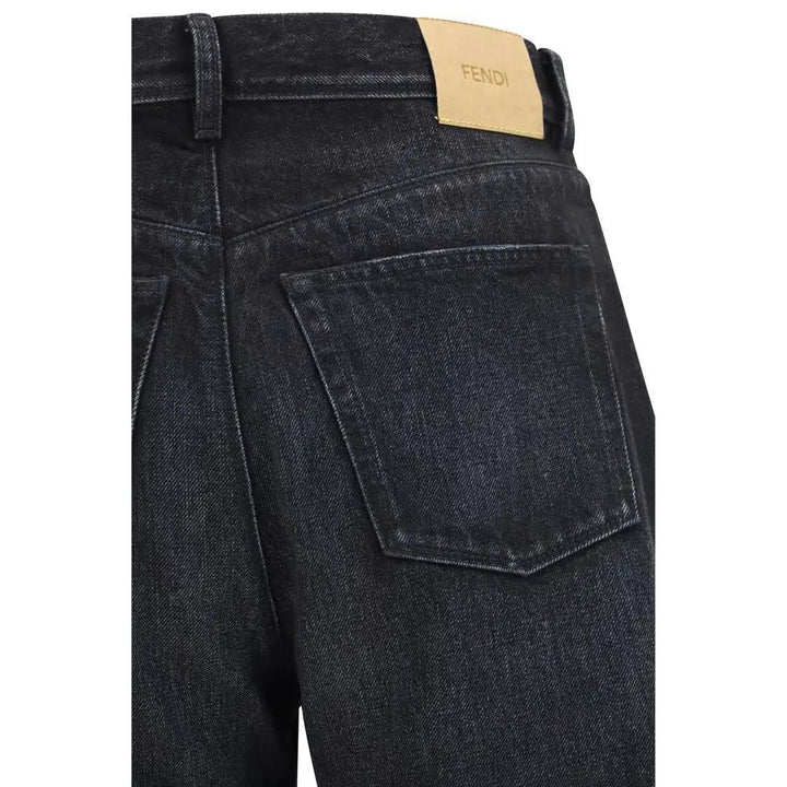 Fendi Sample Sale | Fendi Black Cotton Straight-Leg Jeans - | Designer outlet
