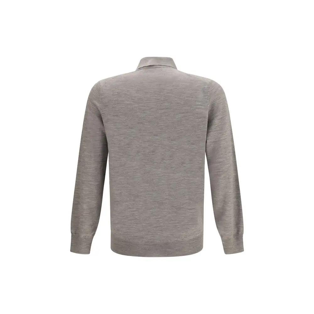 Brunello Cucinelli Sample Sale | Brunello Cucinelli Gray Cashmere Polo Shirt - | Designer outlet