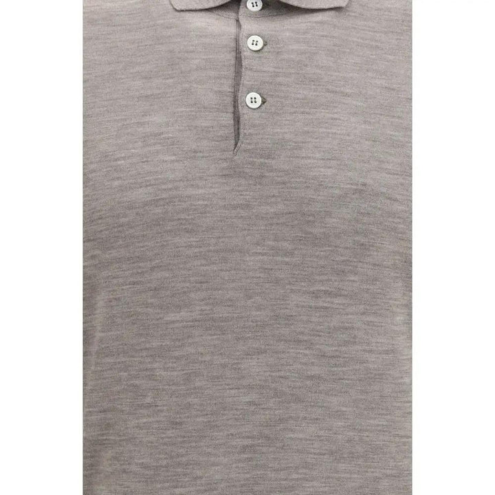 Brunello Cucinelli Sample Sale | Brunello Cucinelli Gray Cashmere Polo Shirt - | Designer outlet