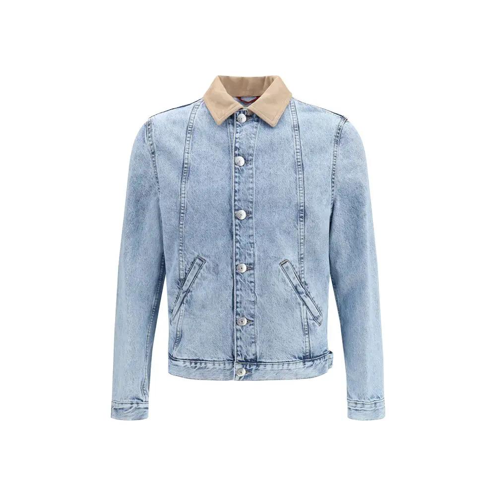 Brunello Cucinelli Sample Sale | Brunello Cucinelli Blue Cotton Denim Jacket - | Designer outlet