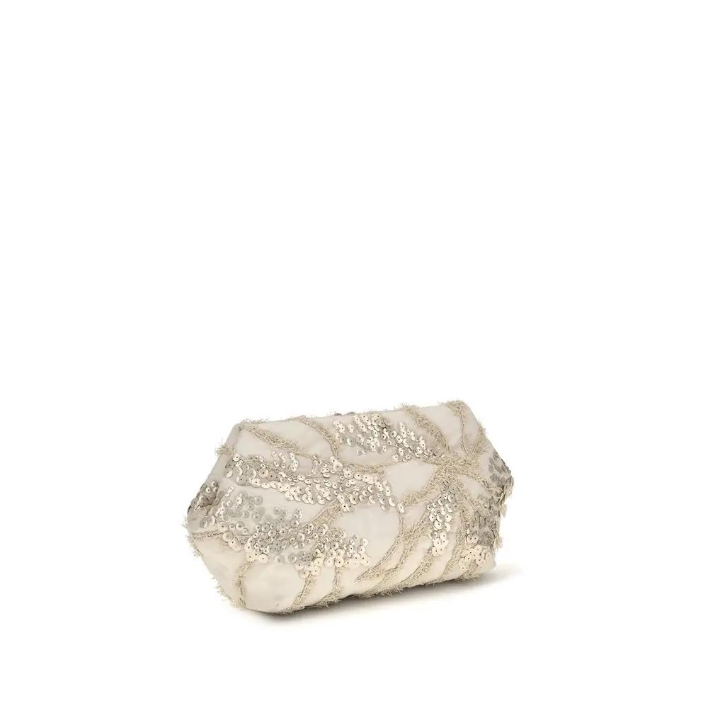 Brunello Cucinelli Sample Sale | Brunello Cucinelli Beige Silk Shoulder Bag - | Designer outlet