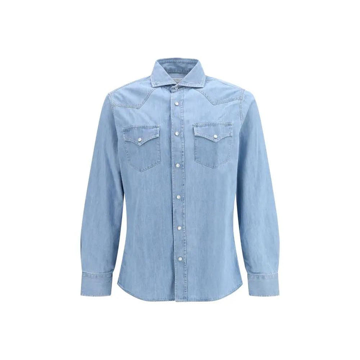 Brunello Cucinelli Sample Sale | Brunello Cucinelli Blue Denim Shirt - | Designer outlet