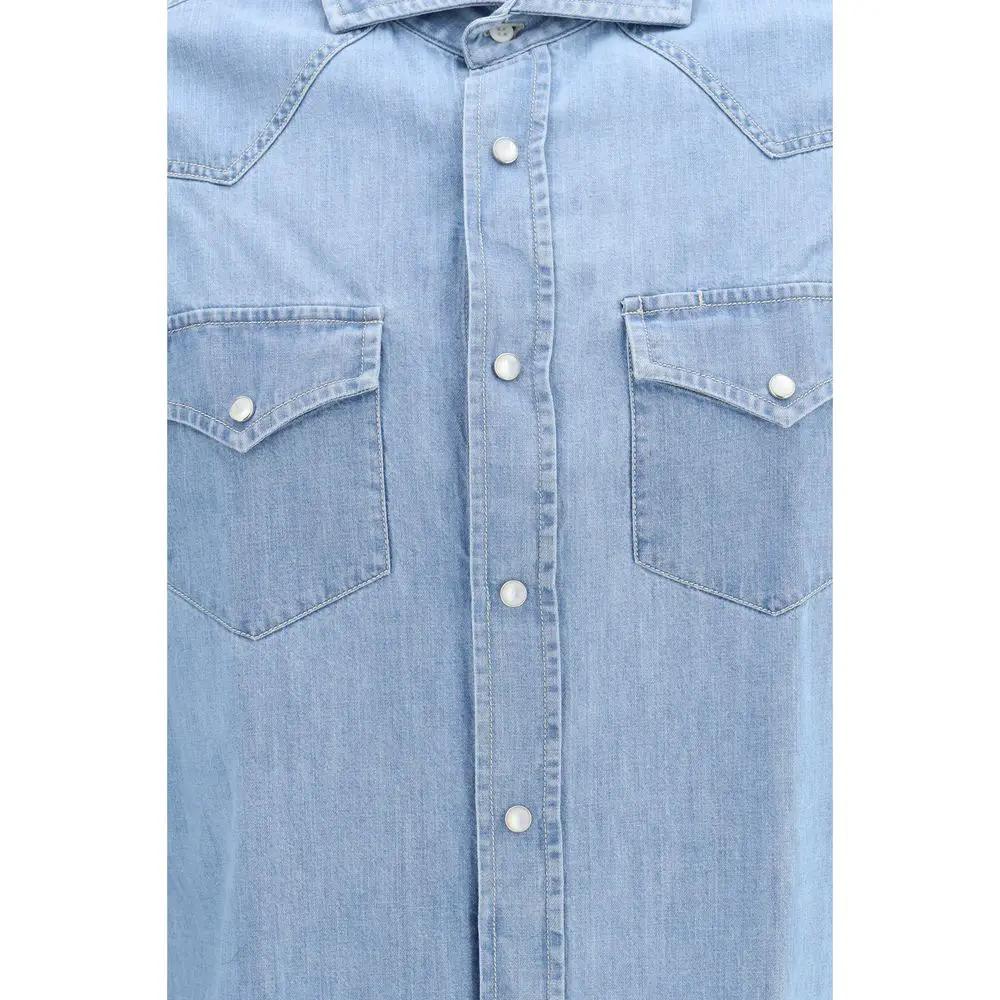 Brunello Cucinelli Sample Sale | Brunello Cucinelli Blue Denim Shirt - | Designer outlet