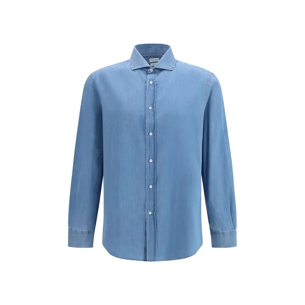 Brunello Cucinelli Sample Sale | Brunello Cucinelli Blue Denim Shirt - | Designer outlet