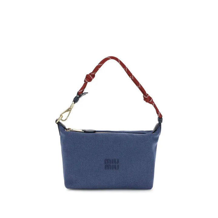 Miu Miu Sample Sale | Miu Miu Blue Cotton Shoulder Bag - | Designer outlet