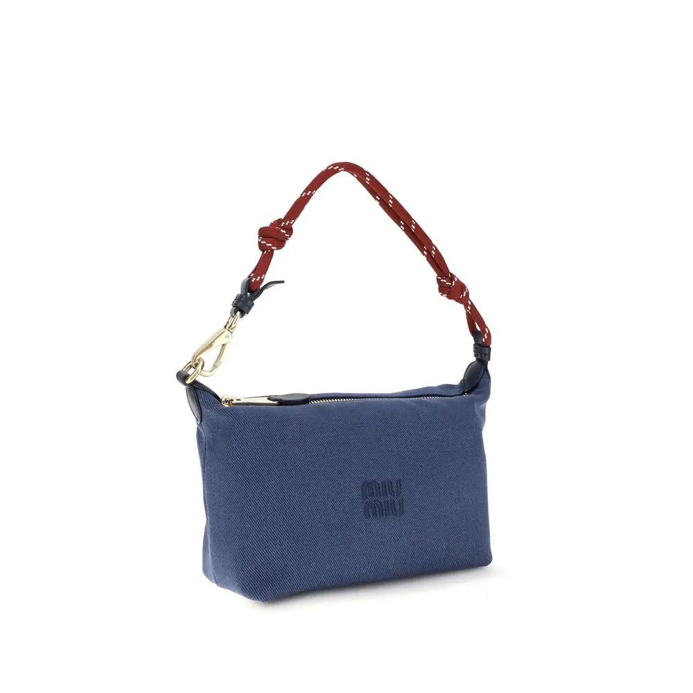 Miu Miu Sample Sale | Miu Miu Blue Cotton Shoulder Bag - | Designer outlet