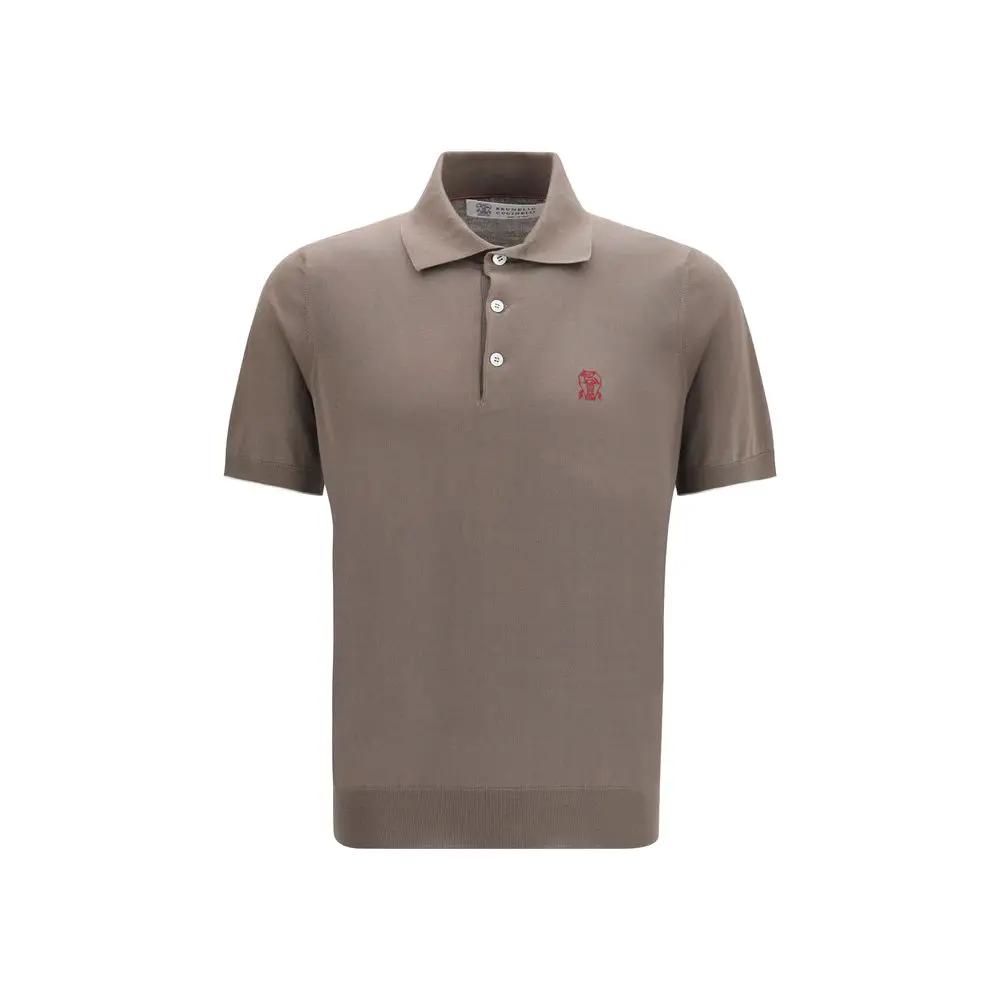 Brunello Cucinelli Sample Sale | Brunello Cucinelli Brown Cotton Polo Shirt - | Designer outlet