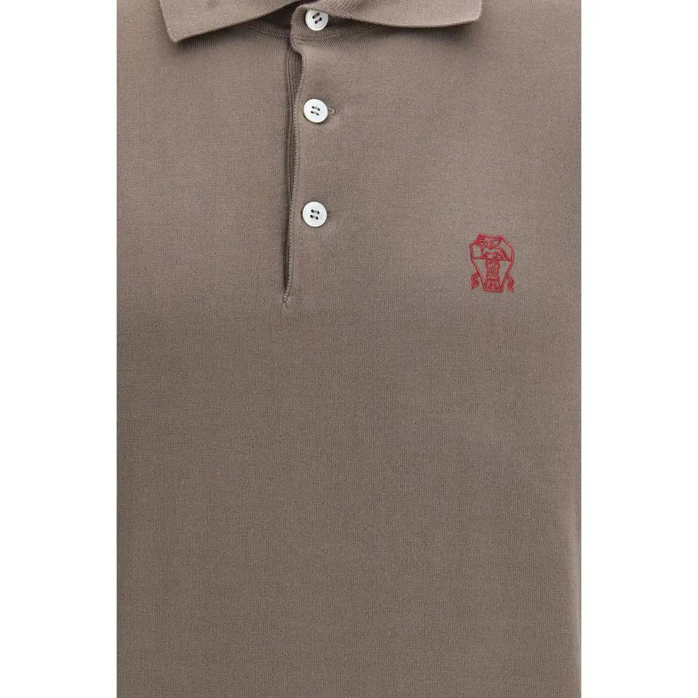 Brunello Cucinelli Sample Sale | Brunello Cucinelli Brown Cotton Polo Shirt - | Designer outlet