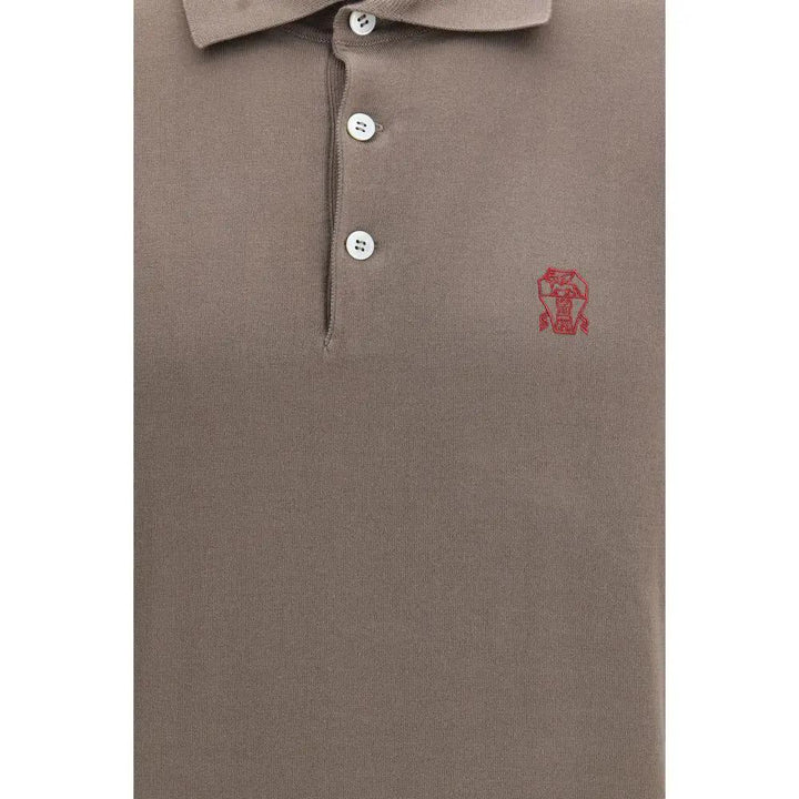 Brunello Cucinelli Sample Sale | Brunello Cucinelli Brown Cotton Polo Shirt - | Designer outlet